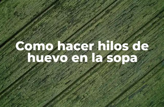 Como Hacer Hilos de Huevo en la Sopa