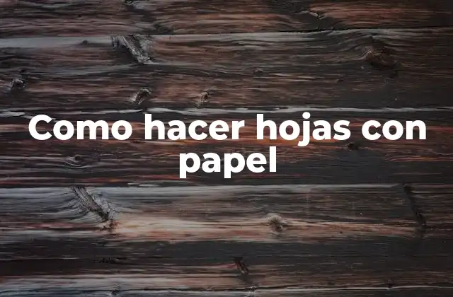 ¿Qué son las hojas con papel?