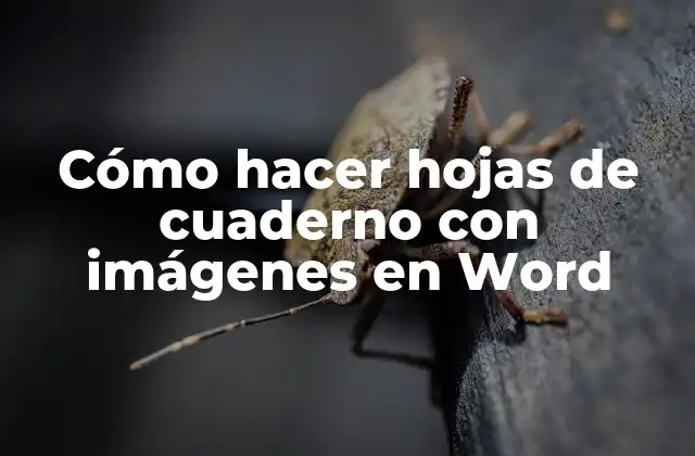 Cómo Hacer Hojas de Cuaderno con Imágenes en Word