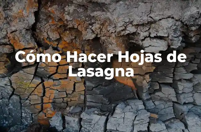 Cómo Hacer Hojas de Lasagna