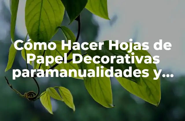 Cómo Hacer Hojas de Papel Decorativas Paramanualidades y Artesanías