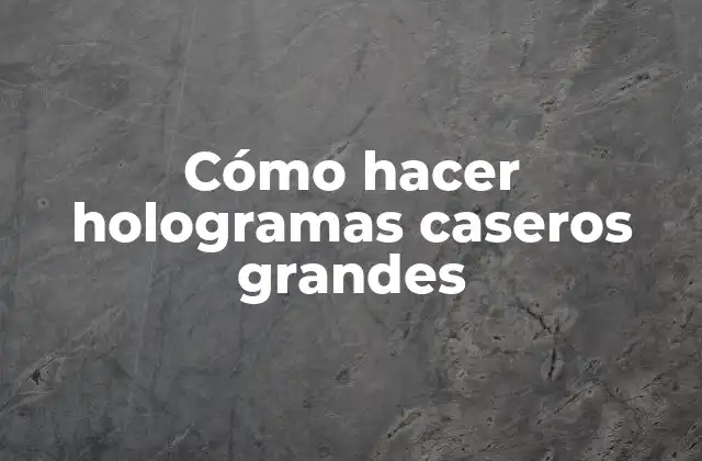 Cómo Hacer Hologramas Caseros Grandes