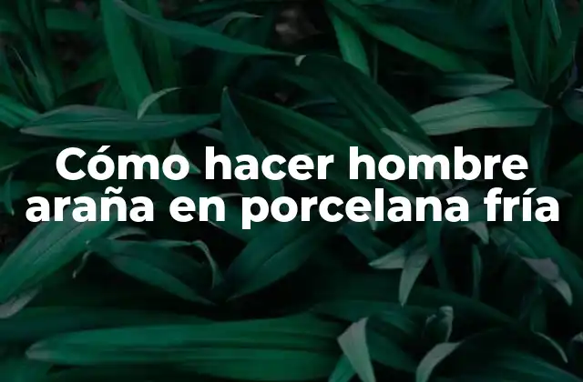 Cómo Hacer Hombre Araña en Porcelana Fría