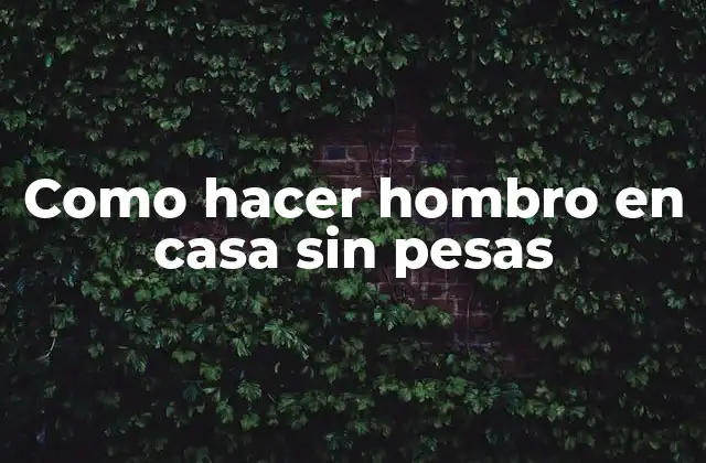 Como Hacer Hombro en Casa sin Pesas