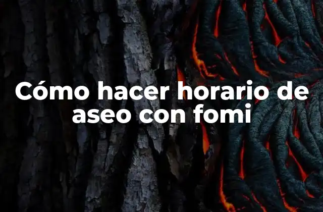 Cómo Hacer Horario de Aseo con Fomi