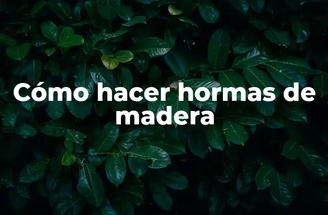 Cómo Hacer Hormas de Madera