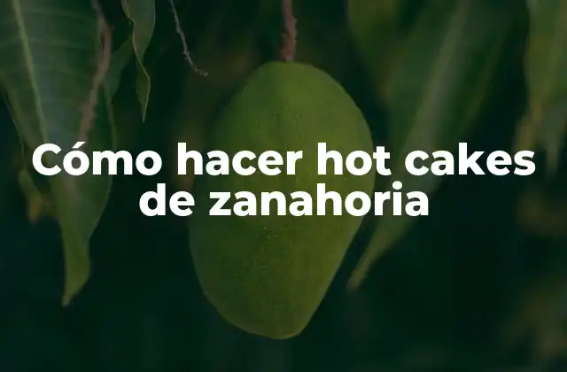 ¿Qué son los hot cakes de zanahoria?