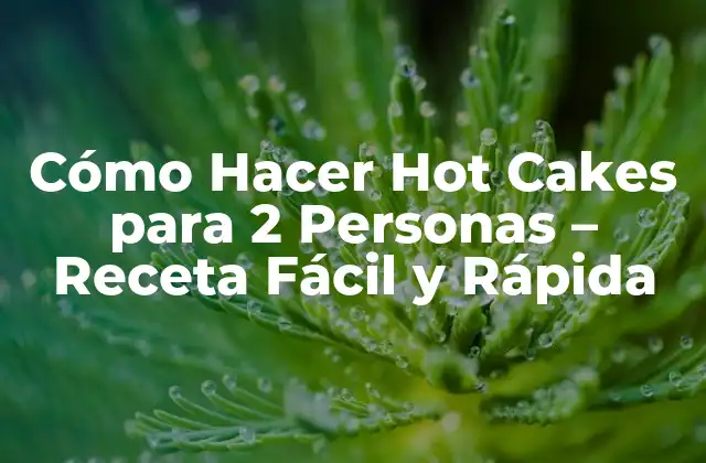 Cómo Hacer Hot Cakes para 2 Personas – Receta Fácil y Rápida