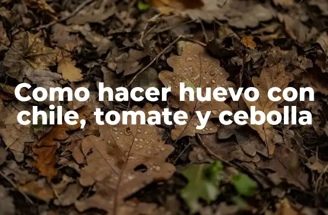 Como Hacer Huevo con Chile, Tomate y Cebolla