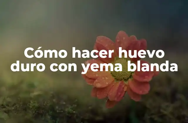 Cómo Hacer Huevo Duro con Yema Blanda