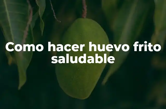 Como Hacer Huevo Frito Saludable