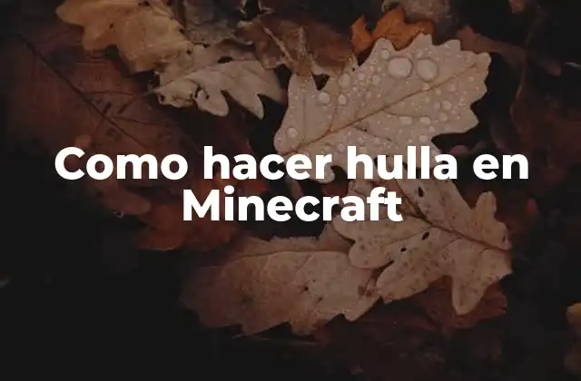 Como Hacer Hulla en Minecraft