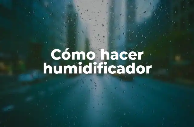 Cómo Hacer Humidificador