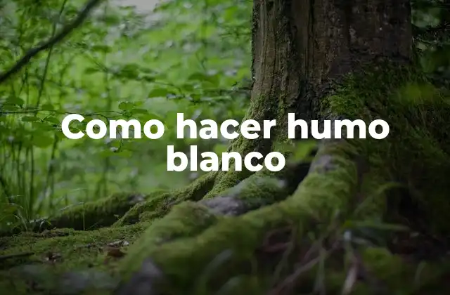 Como Hacer Humo Blanco