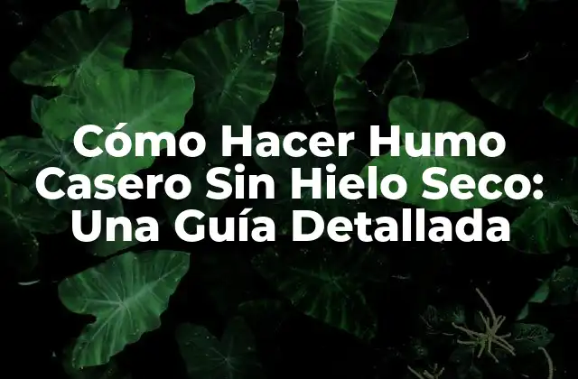 Cómo Hacer Humo Casero sin Hielo Seco: una Guía Detallada