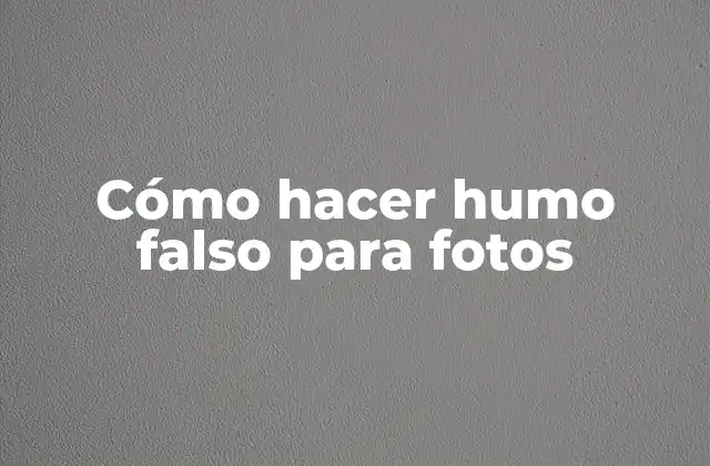 Cómo Hacer Humo Falso para Fotos