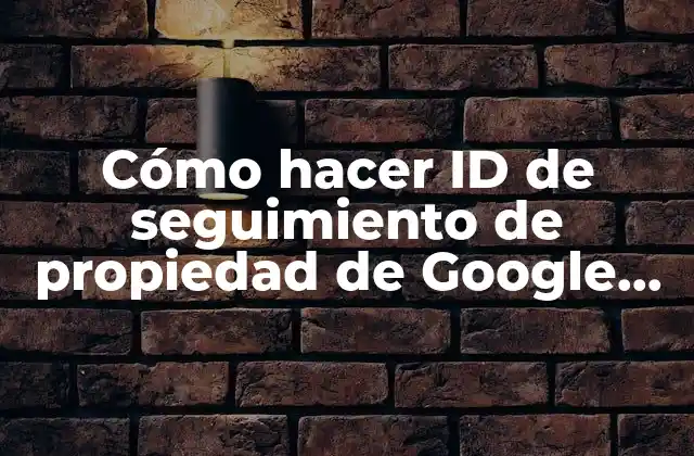 Cómo Hacer Id de Seguimiento de Propiedad de Google Analytics