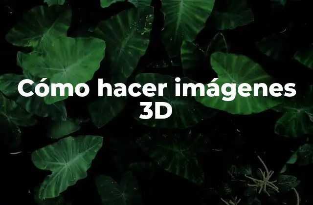 Cómo hacer imágenes 3D