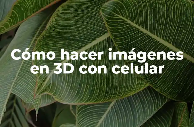Cómo Hacer Imágenes en 3d con Celular