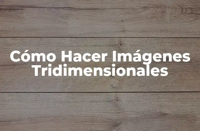 Cómo Hacer Imágenes Tridimensionales 2 ¿Qué son las Imágenes Tridimensionales y para Qué Sirven?