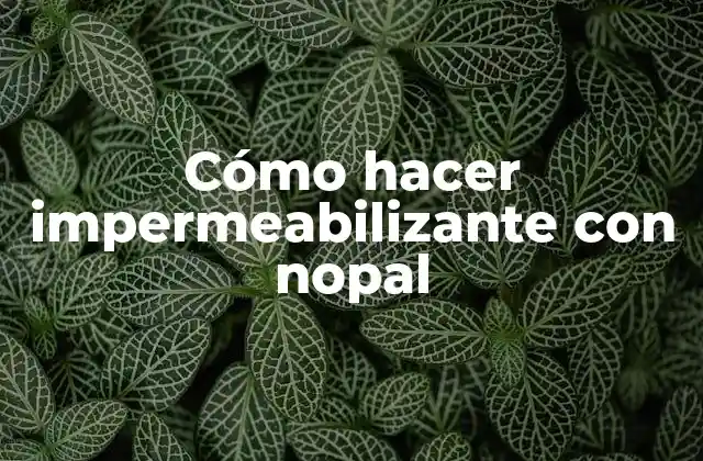 Cómo Hacer Impermeabilizante con Nopal