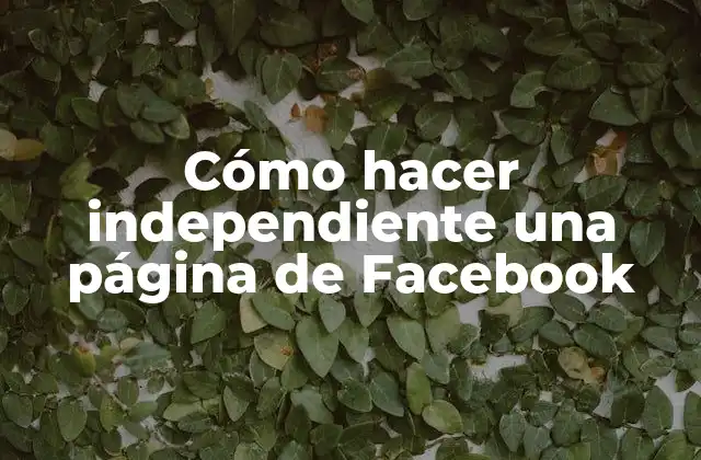 Cómo Hacer Independiente una Página de Facebook