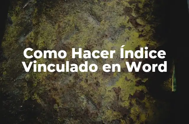 Como Hacer Índice Vinculado en Word
