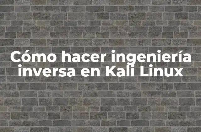 Cómo Hacer Ingeniería Inversa en Kali Linux