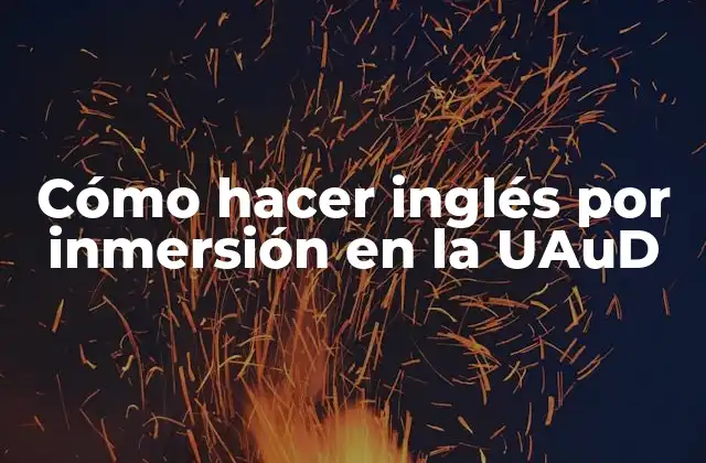 Cómo Hacer Inglés por Inmersión en la Uaud