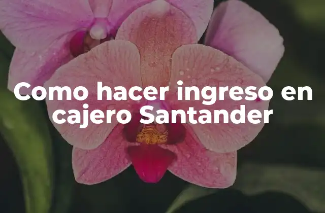 Como hacer ingreso en cajero Santander