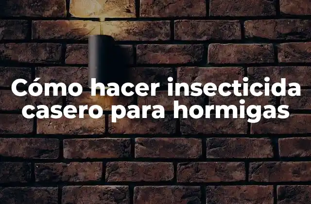 Cómo Hacer Insecticida Casero para Hormigas