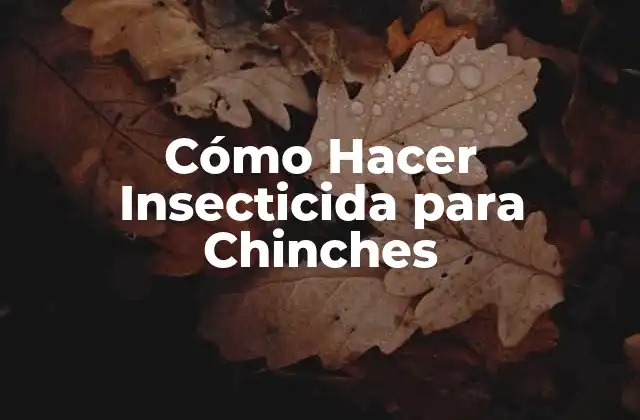 Cómo Hacer Insecticida para Chinches