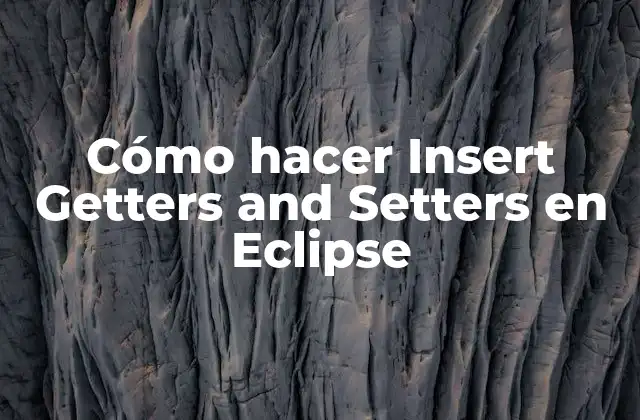 Cómo Hacer Insert Getters And Setters en Eclipse