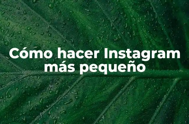 Cómo Hacer Instagram Más Pequeño