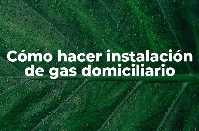 Cómo Hacer Instalación de Gas Domiciliario