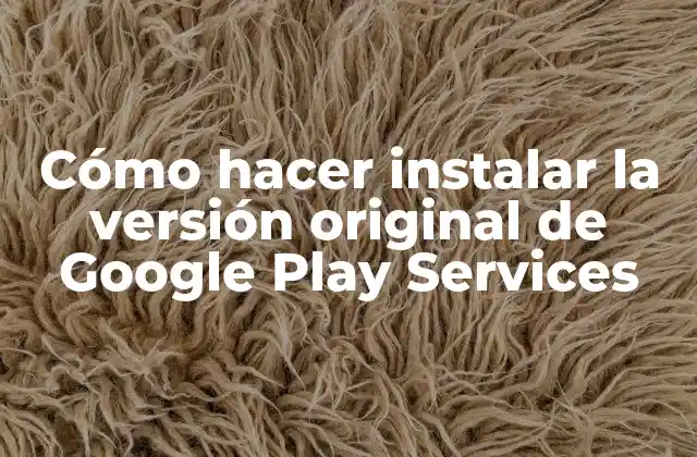 Cómo Hacer Instalar la Versión Original de Google Play Services