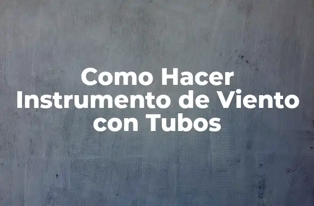 Como Hacer Instrumento de Viento con Tubos