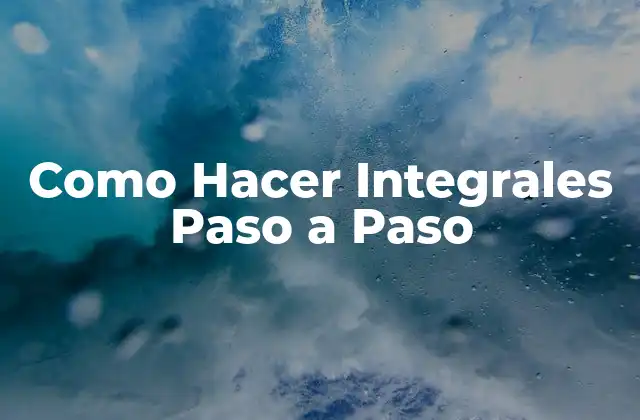 Como Hacer Integrales Paso a Paso