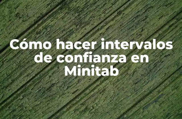 Cómo Hacer Intervalos de Confianza en Minitab