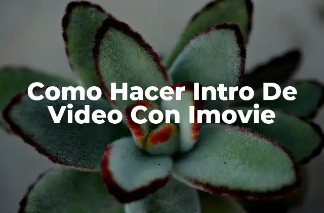 Como Hacer Intro de Video con Imovie