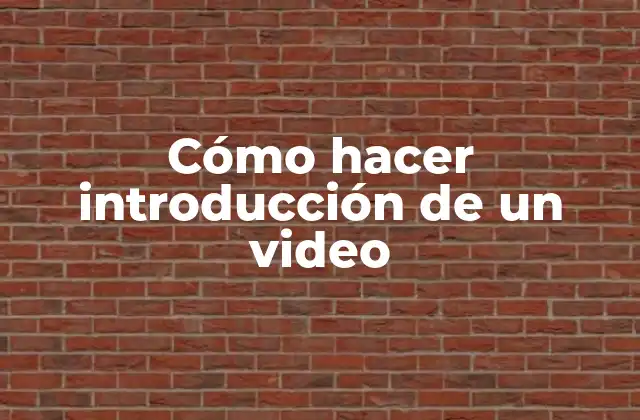Cómo Hacer Introducción de un Video