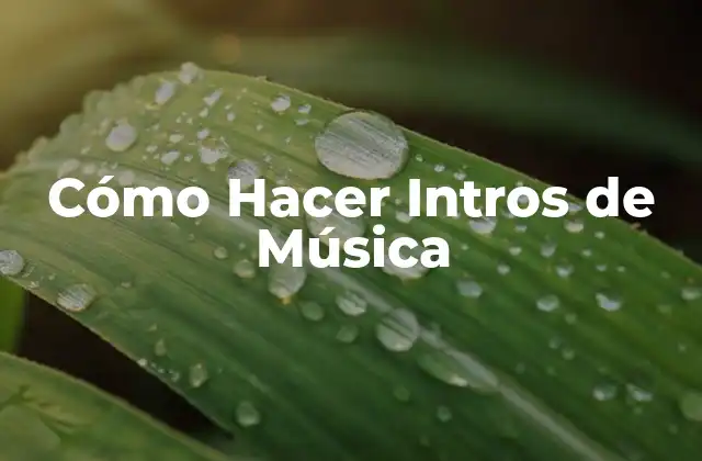 Cómo Hacer Intros de Música