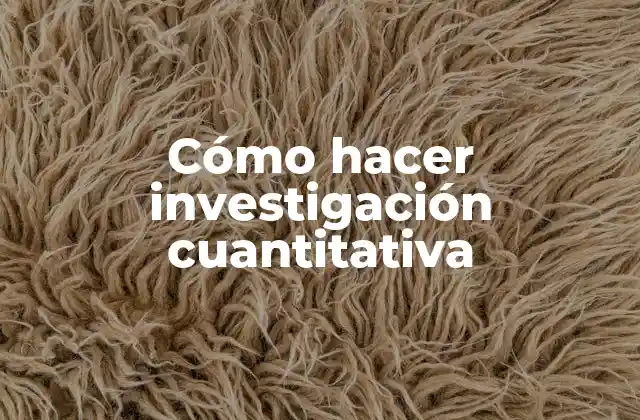 Cómo Hacer Investigación Cuantitativa