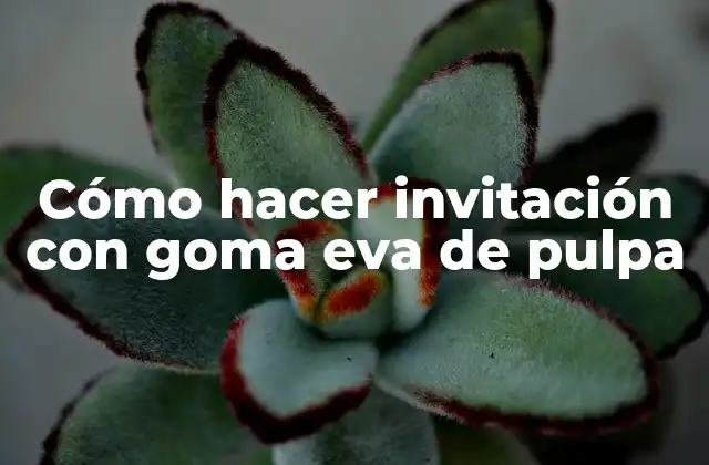 Cómo Hacer Invitación con Goma Eva de Pulpa