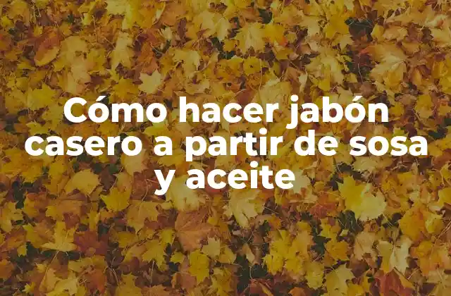 Cómo Hacer Jabón Casero a Partir de Sosa y Aceite