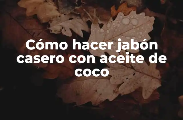 Cómo hacer jabón casero con aceite de coco