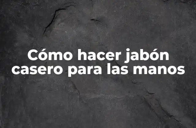 Cómo Hacer Jabón Casero para las Manos
