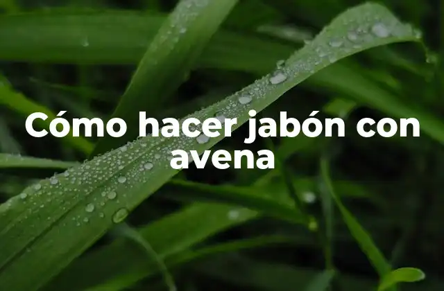 Cómo hacer jabón con avena