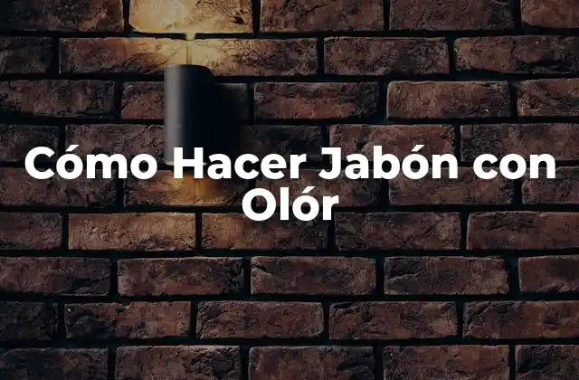 Cómo Hacer Jabón con Olór