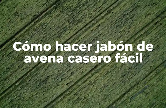 Cómo Hacer Jabón de Avena Casero Fácil